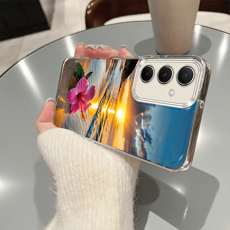Phone Cases Beach - Funda transparente para teléfono con diseño