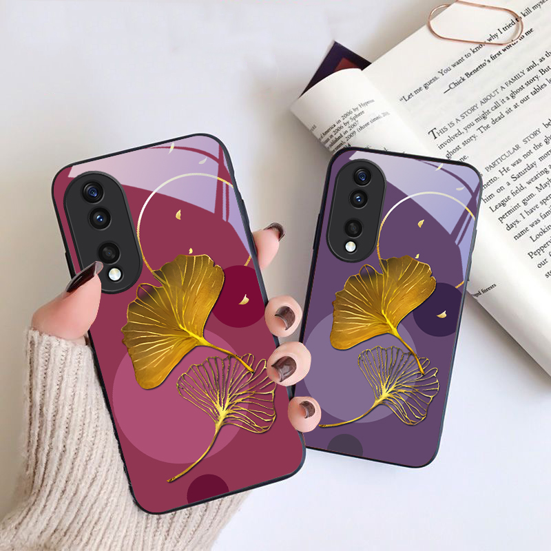 Phone Cases Yellow - Funda de teléfono de cristal negro