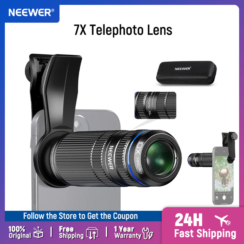 Phone Cases Websites - NEEWER Teleobjetivo 7X con Clip para