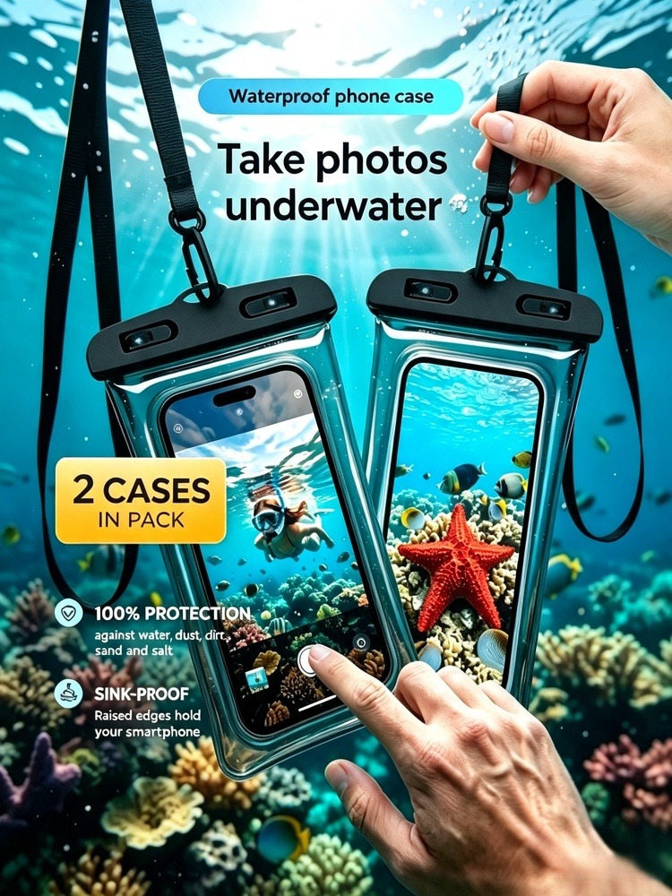 Phone Cases Beach - Funda impermeable para teléfono de 2