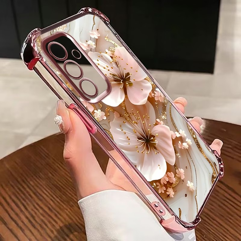 Funda Transparente con Flores  - Phone Cases For Samsung Galaxy reseña y precio