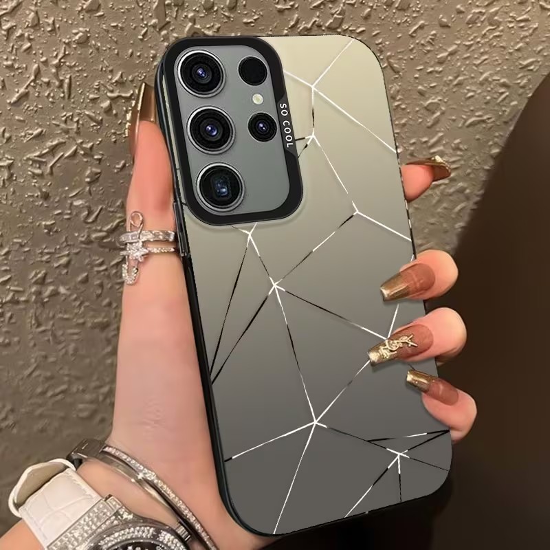 Funda de teléfono plateada con - Phone Cases For Samsung Galaxy reseña y precio